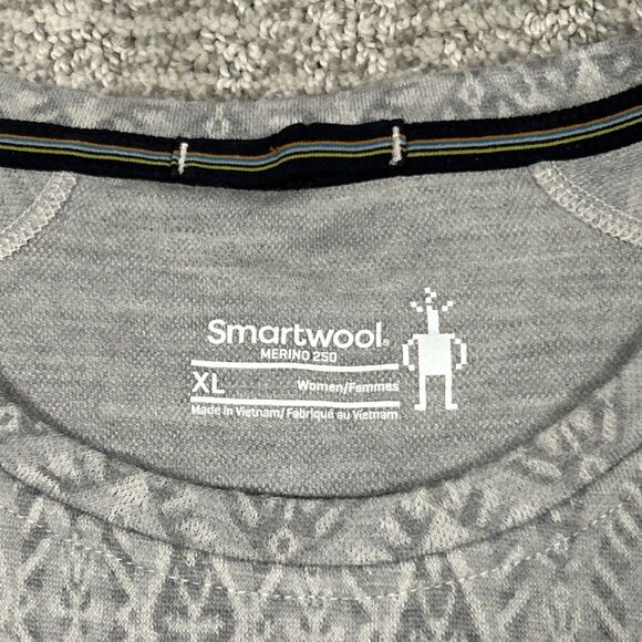 Smartwool Top Womens XL Merino 250 Wool Base Layer Gray Outdoor Skiing Hiking - Picture 3 of 9
